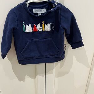 Kids Blue 'Imagine' Hoodie Hbc Hudson Bay stripes 6-12m